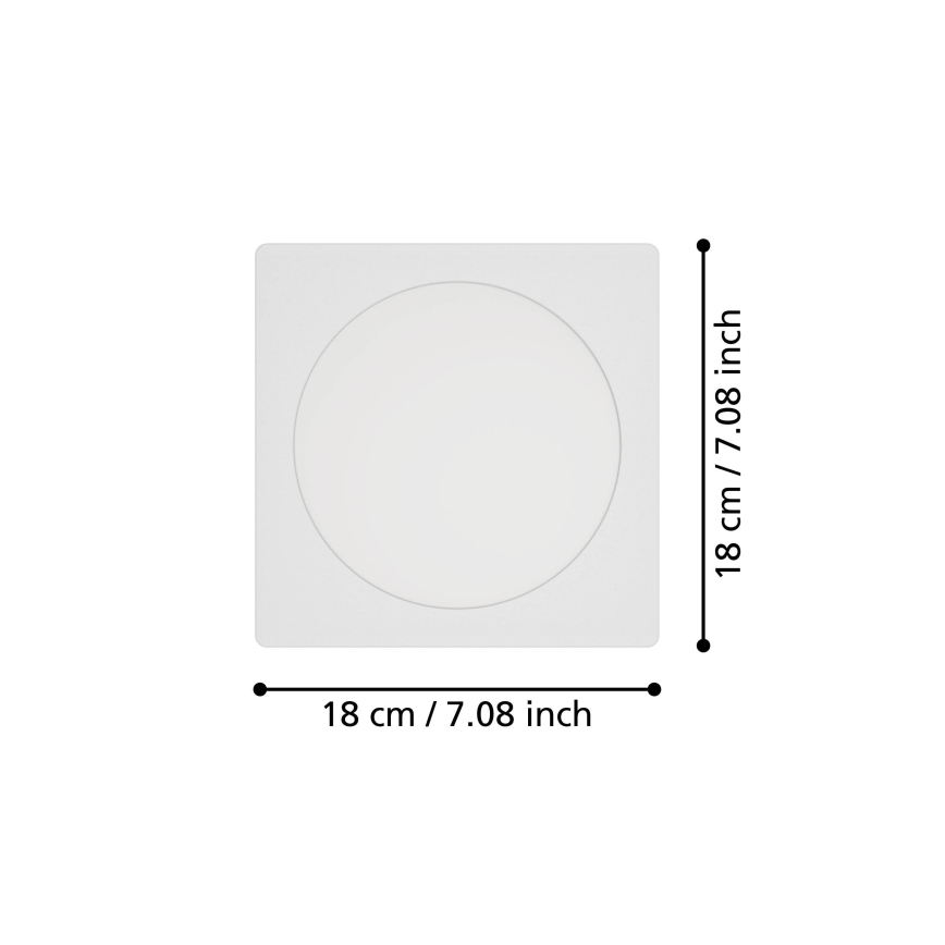Eglo - LED Podhledové svítidlo LED/10,5W/230V 2700/4000/6500K 16,6x16,6 cm bílá
