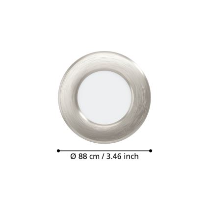 Eglo - LED Podhledové svítidlo LED/3,7W/230V 2700/4000/6500K pr. 8,8 cm matný chrom