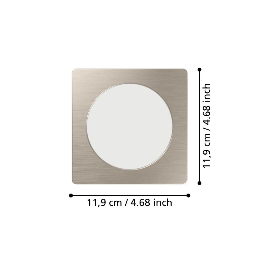 Eglo - LED Podhledové svítidlo LED/6,3W/230V 2700/4000/6500K 11,9x11,9 cm matný chrom