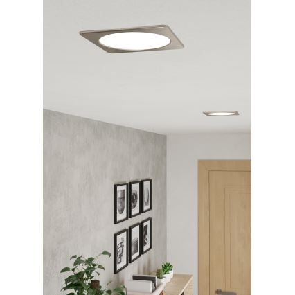 Eglo - LED Podhledové svítidlo LED/10,5W/230V 2700/4000/6500K 16,6x16,6 cm matný chrom