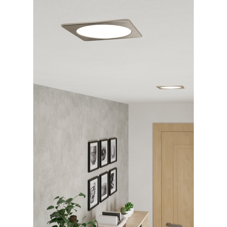 Eglo - LED Podhledové svítidlo LED/10,5W/230V 2700/4000/6500K 16,6x16,6 cm matný chrom