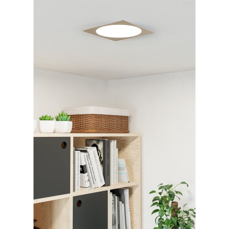 Eglo - LED Podhledové svítidlo LED/18,5W/230V 2700/4000/6500K 21,6x21,6 cm matný chrom