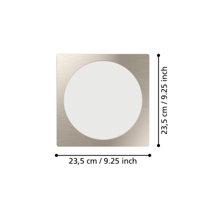 Eglo - LED Podhledové svítidlo LED/18,5W/230V 2700/4000/6500K 21,6x21,6 cm matný chrom