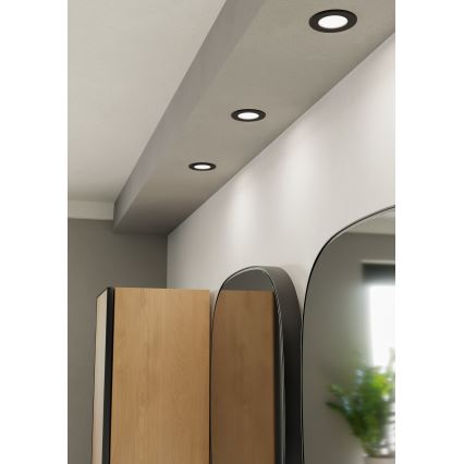 Eglo - LED Koupelnové podhledové svítidlo LED/3,7W/230V 2700/4000/6500K pr. 8,8 cm IP44 černá