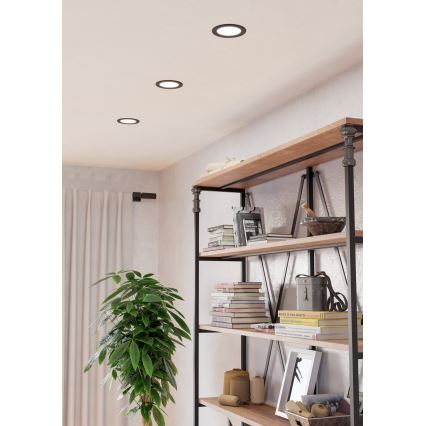 Eglo - LED Koupelnové podhledové svítidlo LED/6,3W/230V 2700/4000/6500K pr. 11,9 cm IP44 černá