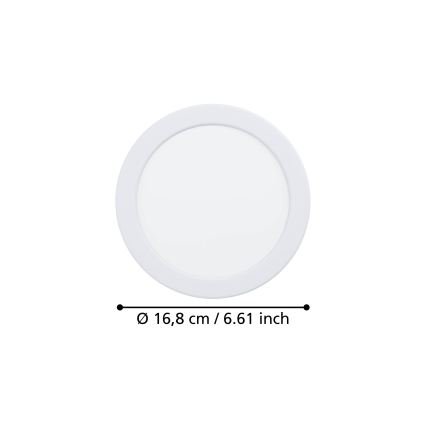 Eglo - LED Koupelnové podhledové svítidlo LED/10,5W/230V 2700/4000/6500K pr. 16,8 cm IP44 bílá
