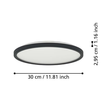 Eglo - LED Koupelnové stropní svítidlo LED/13,9W/230V 2700/4000/6500K pr. 30 cm IP44 černá