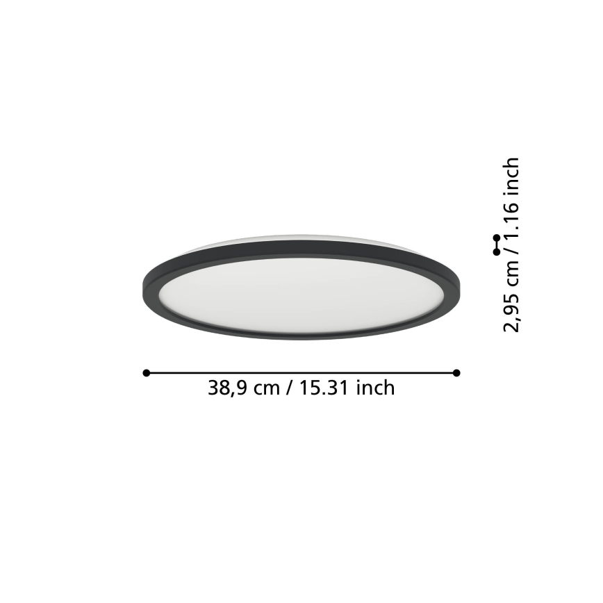 Eglo - LED Koupelnové stropní svítidlo LED/18,5W/230V 2700K/4000K/6500K pr. 38,9 cm IP44 černá