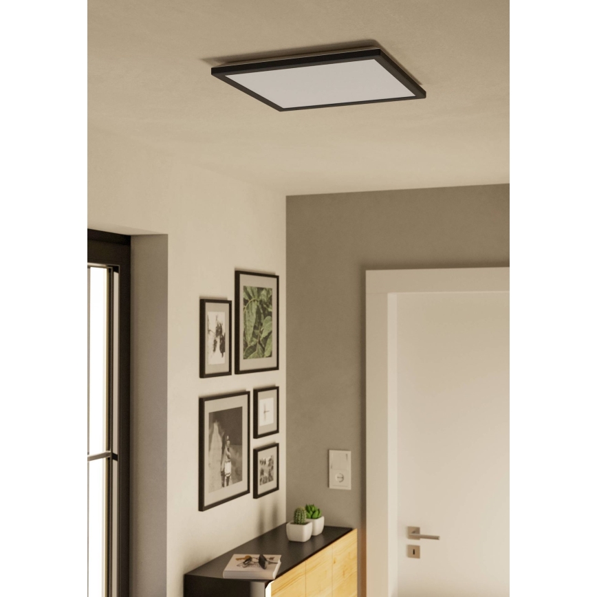 Eglo - LED Koupelnové stropní svítidlo LED/17,6W/230V 2700/4000/6500K 39x39 cm IP44 černá
