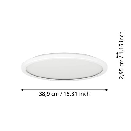 Eglo - LED Koupelnové stropní svítidlo LED/18,5W/230V 2700/4000/6500K pr. 38,9 cm IP44 bílá