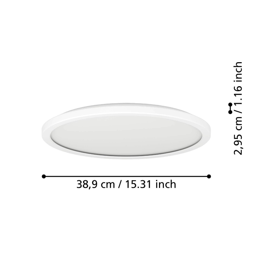 Eglo - LED Koupelnové stropní svítidlo LED/18,5W/230V 2700/4000/6500K pr. 38,9 cm IP44 bílá