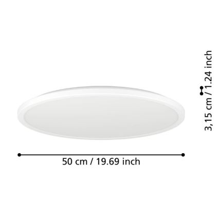 Eglo - LED Koupelnové stropní svítidlo LED/16,8W/230V 2700/4000/6500K pr. 50 cm IP44 bílá