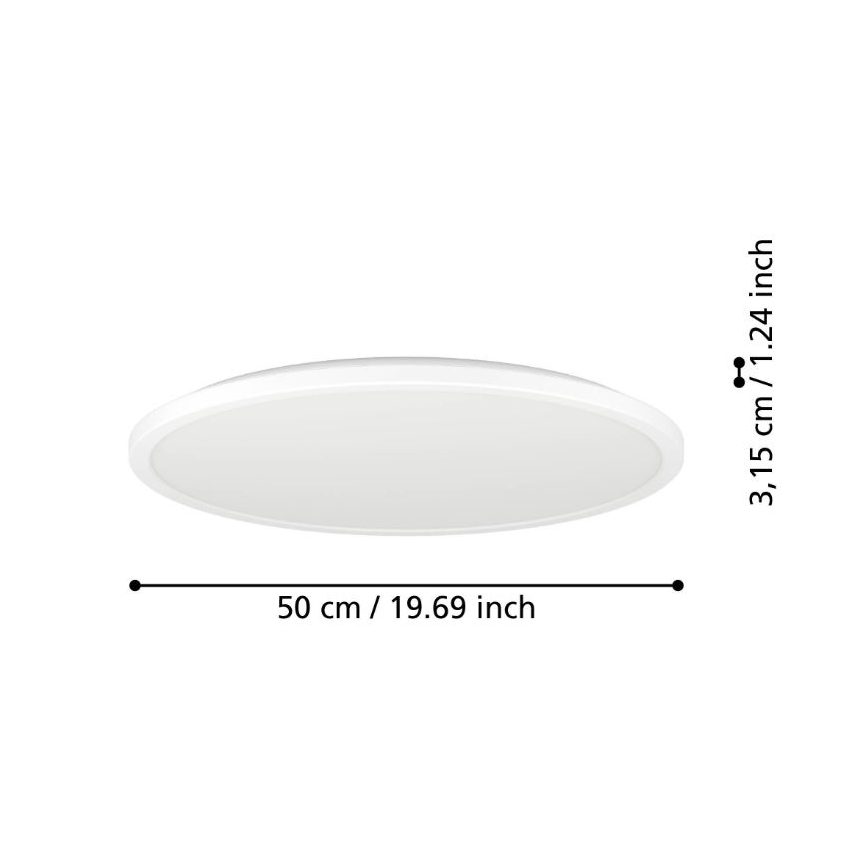 Eglo - LED Koupelnové stropní svítidlo LED/16,8W/230V 2700/4000/6500K pr. 50 cm IP44 bílá