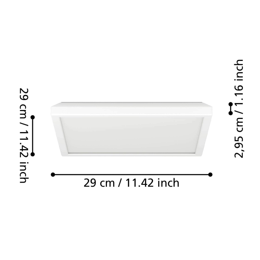 Eglo - LED Koupelnové stropní svítidlo LED/13,4W/230V 2700/4000/6500K 29x29 cm IP44 bílá