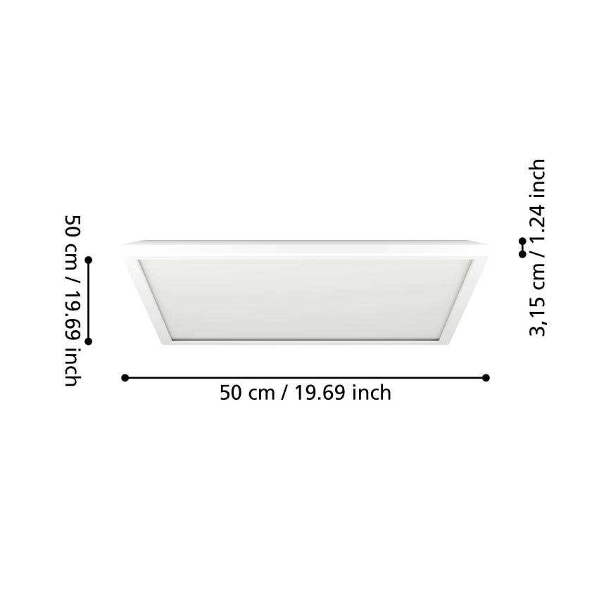 Eglo - LED Koupelnové stropní svítidlo LED/17W/230V 2700/4000/6500K 50x50 cm IP44 bílá