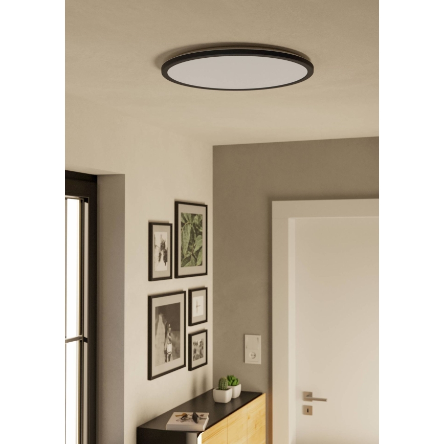 Eglo - LED Stmívatelné koupelnové stropní svítidlo LED/16,8W/230V 2700-6500K pr. 50 cm IP44 černá + dálkové ovládání