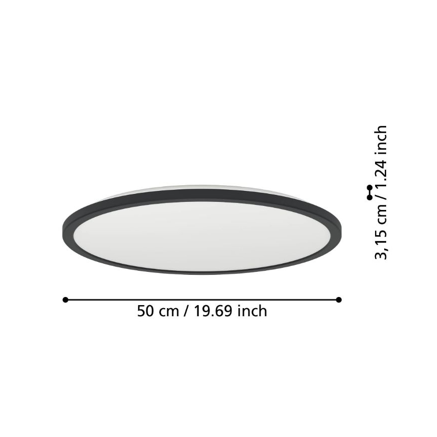 Eglo - LED Stmívatelné koupelnové stropní svítidlo LED/16,8W/230V 2700-6500K pr. 50 cm IP44 černá + dálkové ovládání