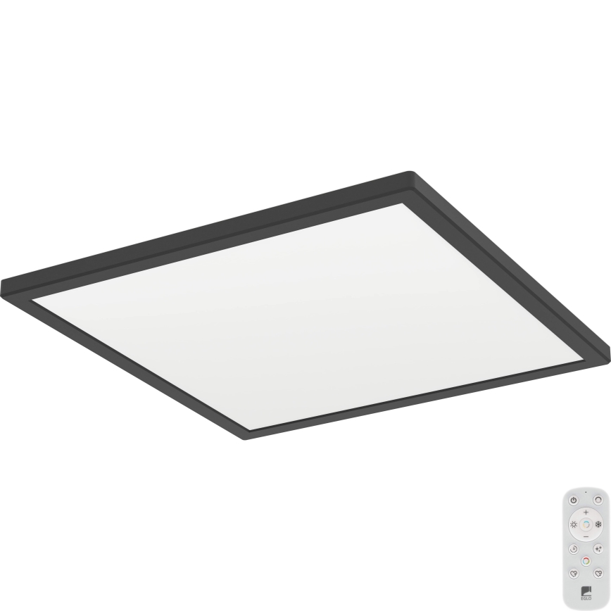 Eglo - LED Stmívatelné koupelnové stropní svítidlo LED/17,6W/230V 2700-6500K 39x39 cm IP44 černá + dálkové ovládání