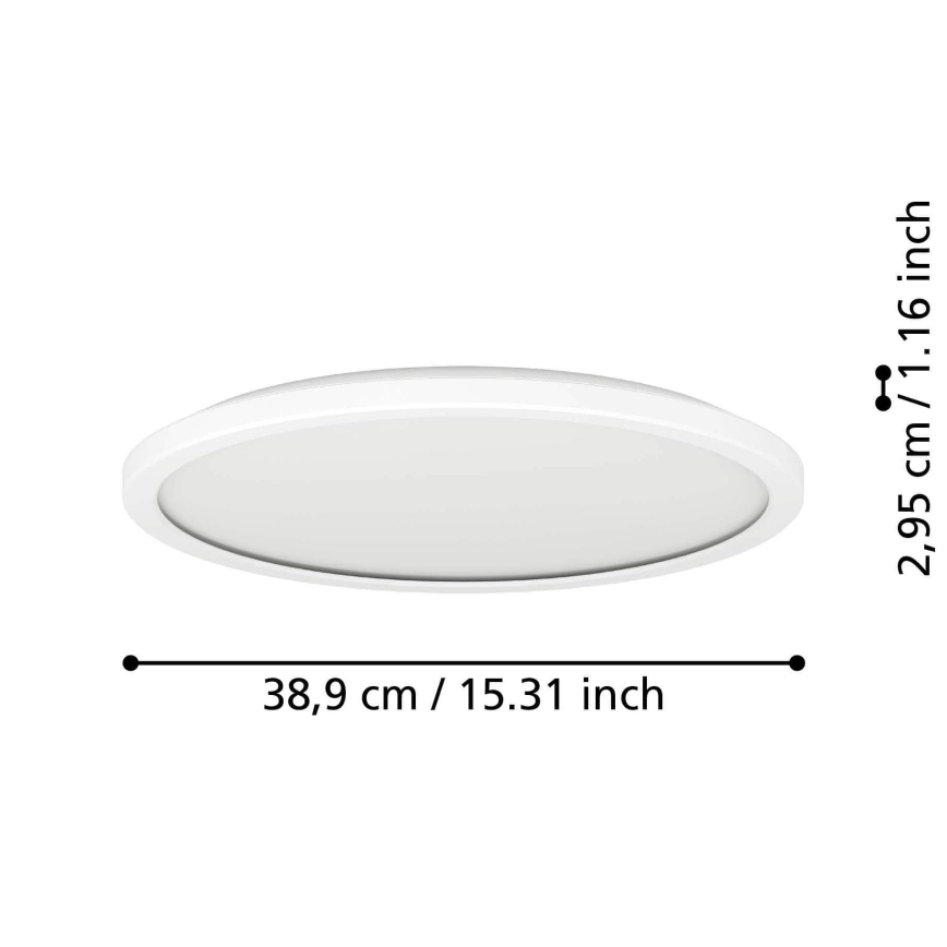 Eglo - LED Stmívatelné koupelnové stropní svítidlo LED/18,5W/230V 2700-6500K pr. 38,9 cm IP44 bílá + dálkové ovládání