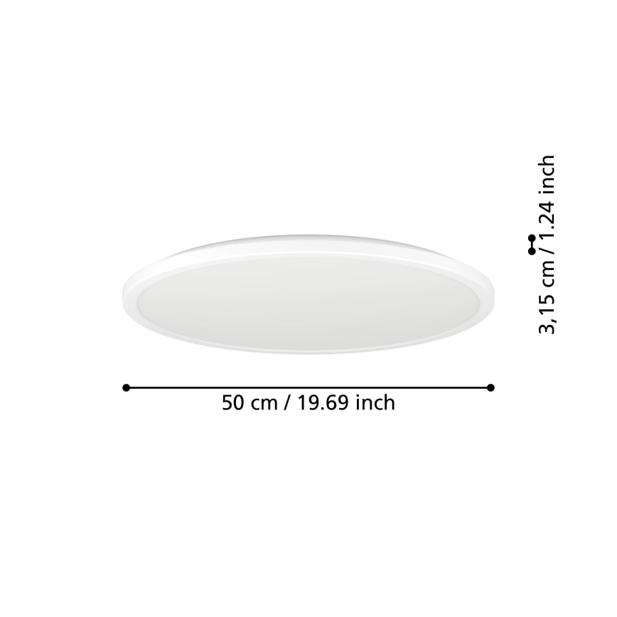 Eglo - LED Stmívatelné koupelnové stropní svítidlo LED/16,8W/230V 2700-6500K pr.50 cm IP44 bílá + dálkové ovládání