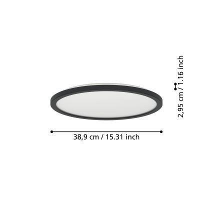Eglo - LED RGBW Stmívatelné koupelnové stropní svítidlo LED/18,5W/230V 2700-6500K pr.38,9cm IP44 černá ZigBee