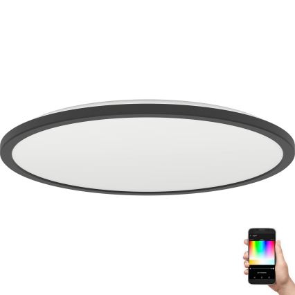 Eglo - LED RGBW Stmívatelné koupelnové stropní svítidlo LED/16,8W/230V 2700-6500K pr. 50 cm IP44 černá ZigBee