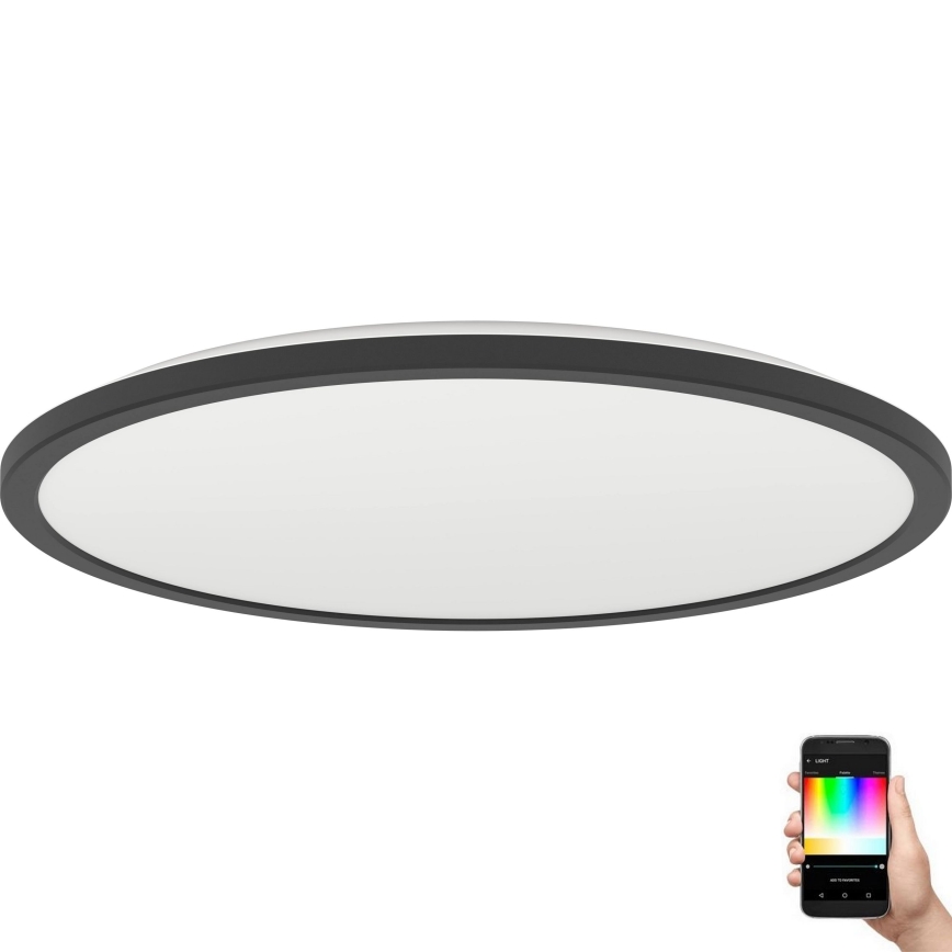 Eglo - LED RGBW Stmívatelné koupelnové stropní svítidlo LED/16,8W/230V 2700-6500K pr. 50 cm IP44 černá ZigBee