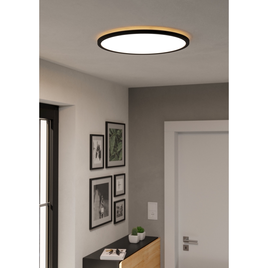 Eglo - LED RGBW Stmívatelné koupelnové stropní svítidlo LED/16,8W/230V 2700-6500K pr. 50 cm IP44 černá ZigBee