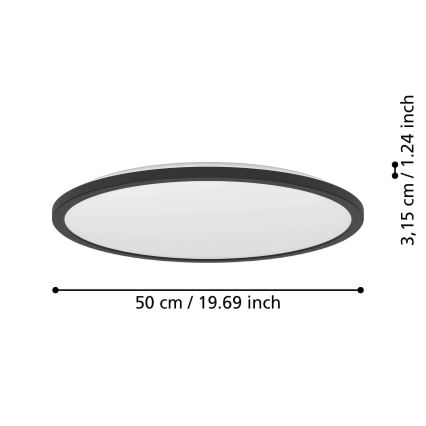 Eglo - LED RGBW Stmívatelné koupelnové stropní svítidlo LED/16,8W/230V 2700-6500K pr. 50 cm IP44 černá ZigBee