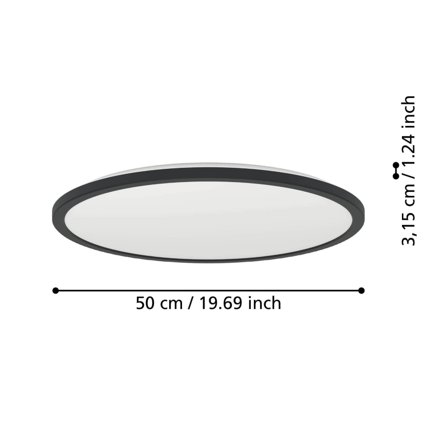 Eglo - LED RGBW Stmívatelné koupelnové stropní svítidlo LED/16,8W/230V 2700-6500K pr. 50 cm IP44 černá ZigBee