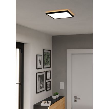 Eglo - LED RGBW Stmívatelné koupelnové stropní svítidlo LED/13,4W/230V 2700-6500K 29x29 cm IP44 černá