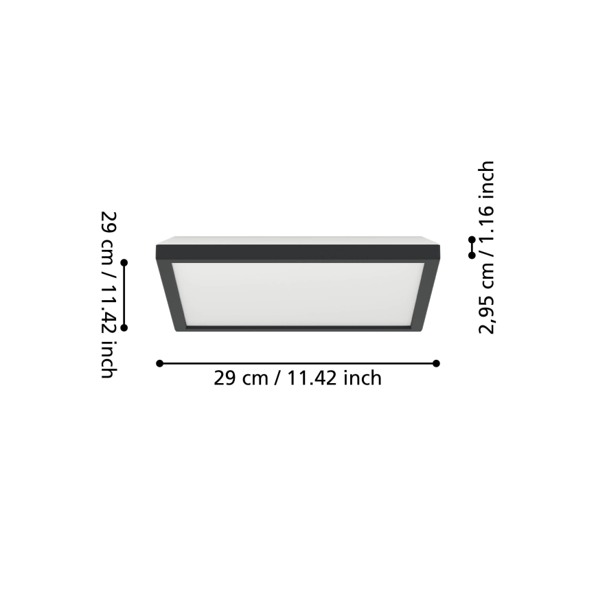 Eglo - LED RGBW Stmívatelné koupelnové stropní svítidlo LED/13,4W/230V 2700-6500K 29x29 cm IP44 černá
