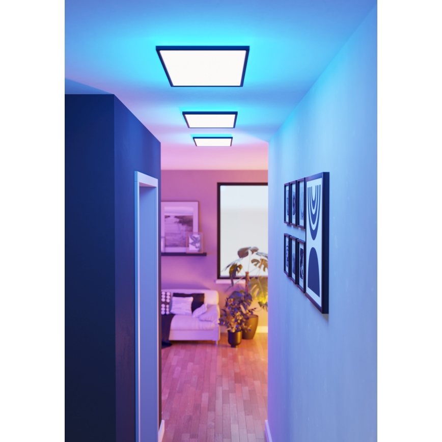 Eglo - LED RGBW Stmívatelné koupelnové stropní svítidlo LED/17,2W/230V 2700-6500K 30x57cm IP44 černá ZigBee