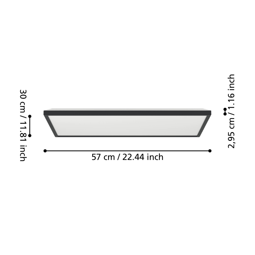 Eglo - LED RGBW Stmívatelné koupelnové stropní svítidlo LED/17,2W/230V 2700-6500K 30x57cm IP44 černá ZigBee