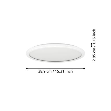 Eglo - LED RGBW Stmívatelné koupelnové stropní svítidlo LED/18,5W/230V 2700-6500K pr.38,9cm IP44 bílá ZigBee