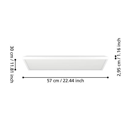 Eglo - LED RGBW Stmívatelné koupelnové stropní svítidlo LED/17,2W/230V 2700-6500K 30x57cm IP44 bílá ZigBee