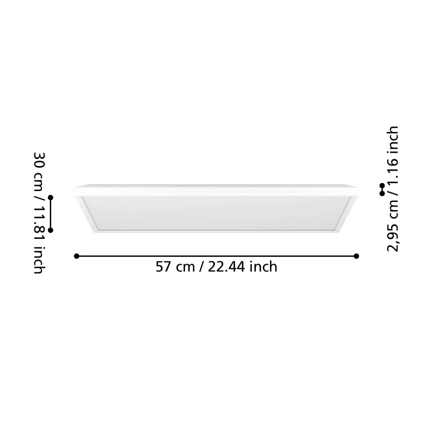 Eglo - LED RGBW Stmívatelné koupelnové stropní svítidlo LED/17,2W/230V 2700-6500K 30x57cm IP44 bílá ZigBee