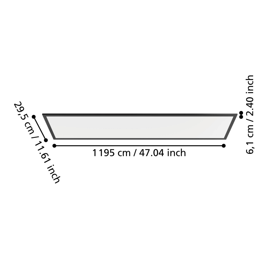 Eglo - LED Přisazený panel LED/33W/230V 2700/4000/6500K 120x30 cm černá