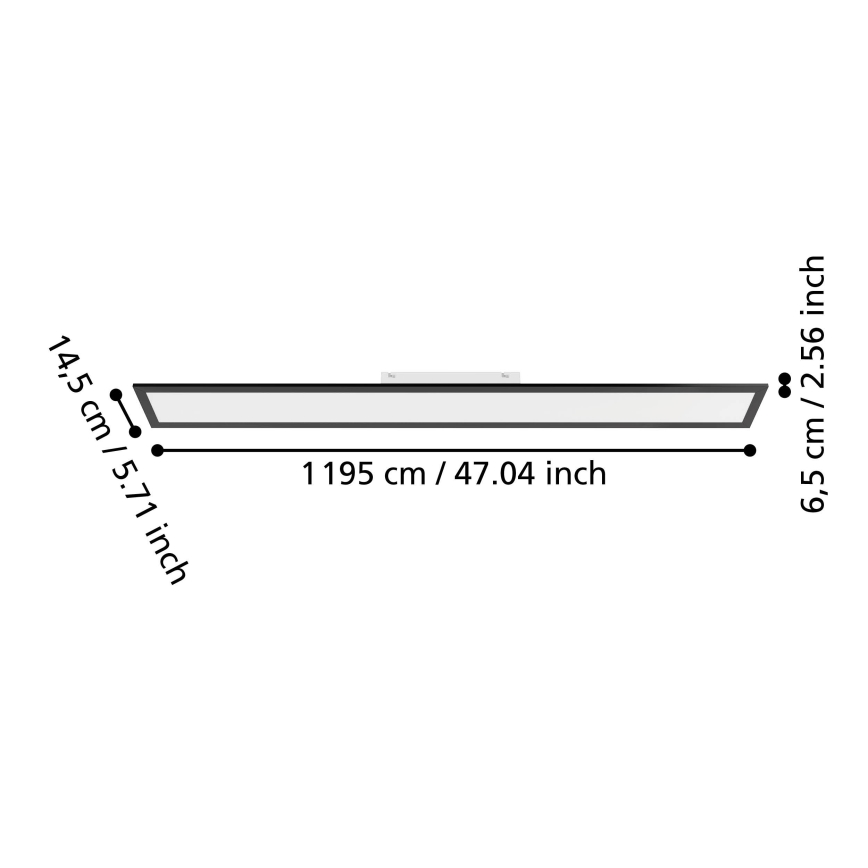 Eglo - LED Přisazený panel LED/28W/230V 2700/4000/6500K 120x15 cm černá