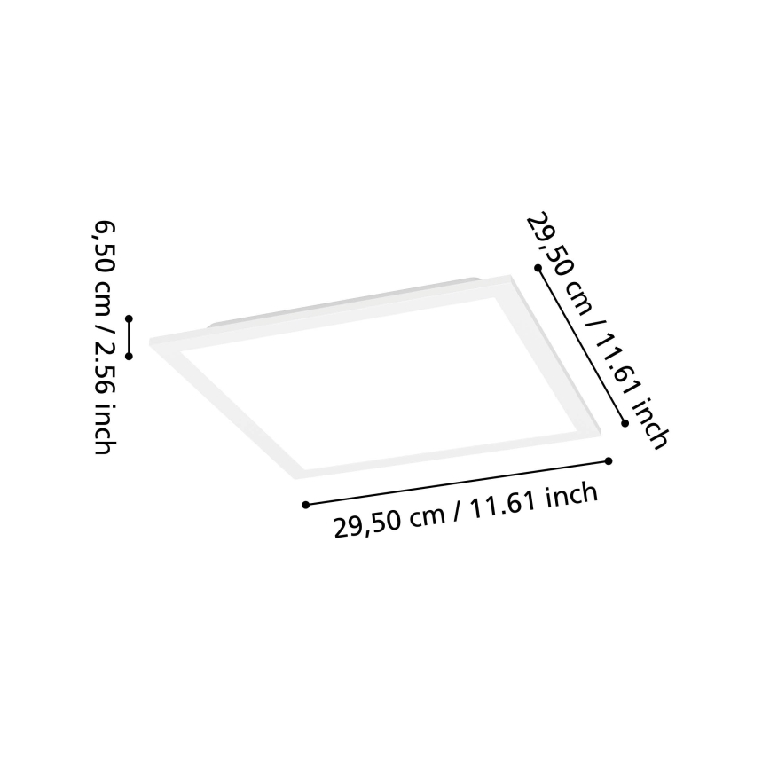 Eglo - LED RGBW Stmívatelné stropní svítidlo LED/14W/230V 2700-6500K 30x30 cm bílá