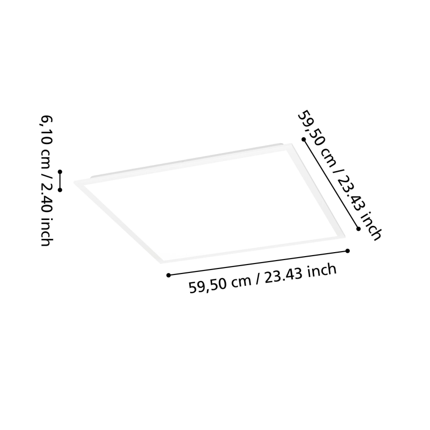 Eglo - LED RGBW Stmívatelný přisazený panel LED/33W/230V 2700-6500K 60x60 cm bílá