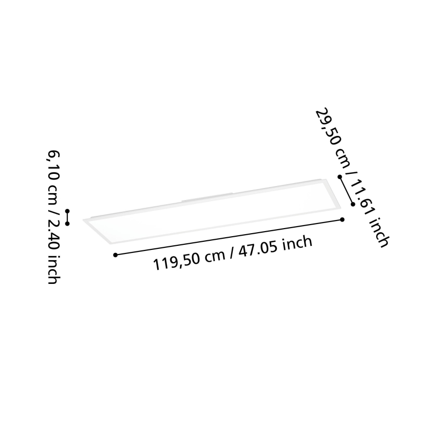 Eglo - LED RGBW Stmívatelný přisazený panel LED/34W/230V 2700-6500K 120x30 cm bílá