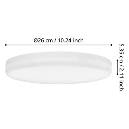Eglo - LED Koupelnové stropní svítidlo LED/16,5W/230V 2700/4000/6500K pr. 26 cm IP54 bílá