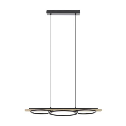 Eglo - LED Stmívatelný lustr na lanku 2xLED/12,5W/230V+1xLED/15,5W 3000K béžová/černá