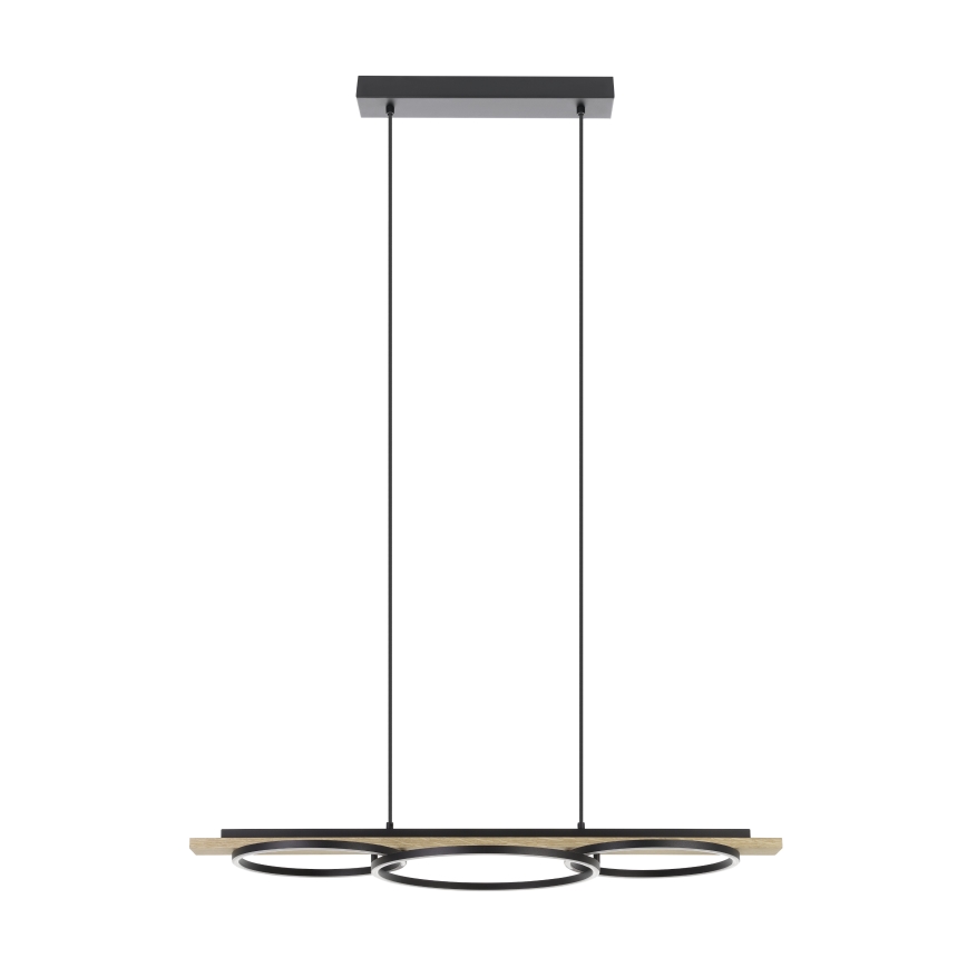 Eglo - LED Stmívatelný lustr na lanku 2xLED/12,5W/230V+1xLED/15,5W 3000K béžová/černá
