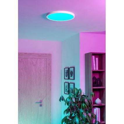 Eglo - LED RGBW Stmívatelné koupelnové stropní svítidlo LED/17,5W/230V 2700-6500K pr. 39,9 cm IP44 bílá