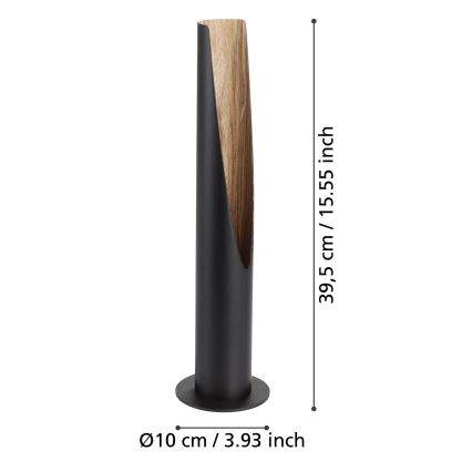Eglo - LED Stolní lampa 1xGU10/4,5W/230V 3000K černá/hnědá