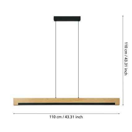 Eglo - LED Stmívatelný lustr na lanku LED/25,5W/230V 3000K černá/béžová