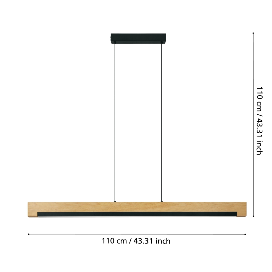 Eglo - LED Stmívatelný lustr na lanku LED/25,5W/230V 3000K černá/béžová