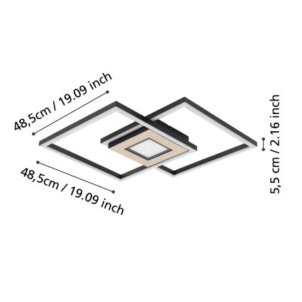 Eglo - LED Stmívatelné stropní svítidlo 2xLED/17W/230V +LED/4,2W 2700-6500K + dálkové ovládání